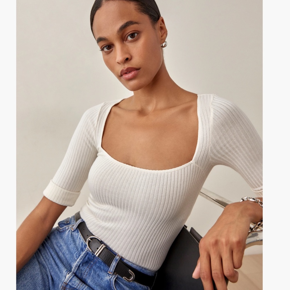 NWT Reformation Leanne Knit Top